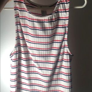 Forever 21 white striped tank top
